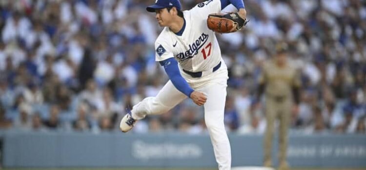 Ohtani en su debut como pitcher de los Dodgers